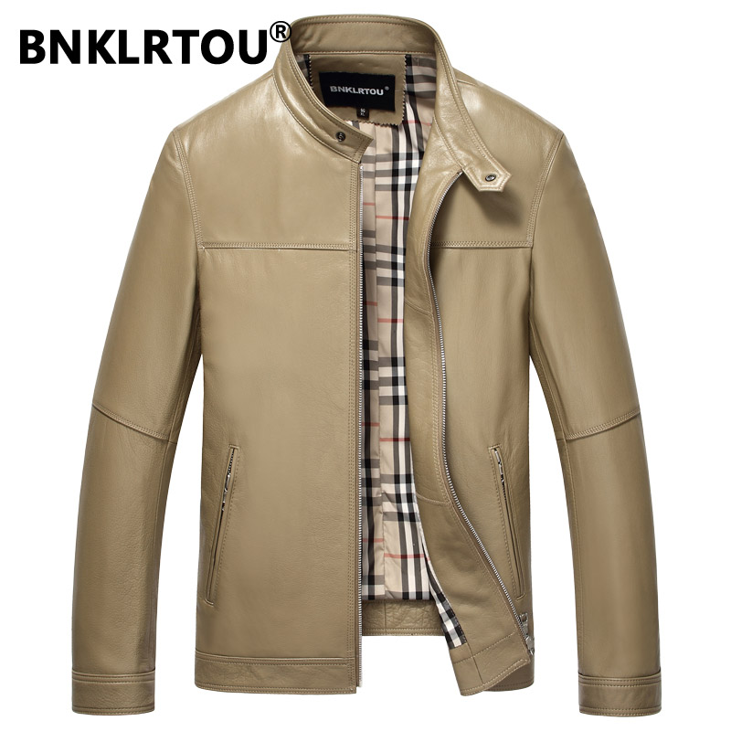 BNKLRTOU2015新款 真皮皮衣男式牛皮夹克 海宁皮衣男士短款皮夹克