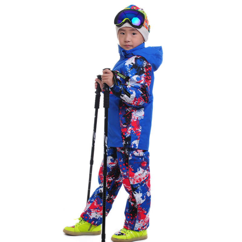 儿童滑雪服套装男童女童三合一抓绒衣户外加厚保暖登山服冲锋衣