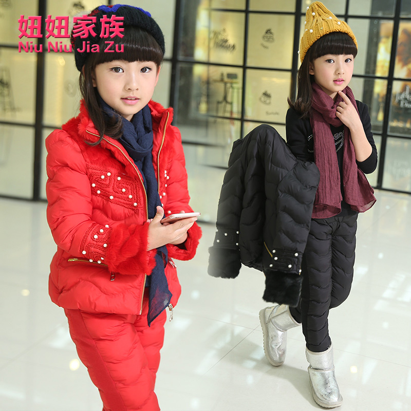 儿童装2015冬装新款女童冬季加厚休闲两件套韩版中大童保暖套装