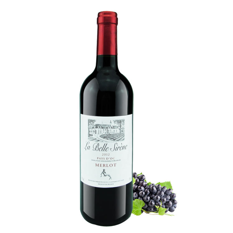 法国原瓶进口红酒 美人鱼庄园干红葡萄酒 不好喝不要钱