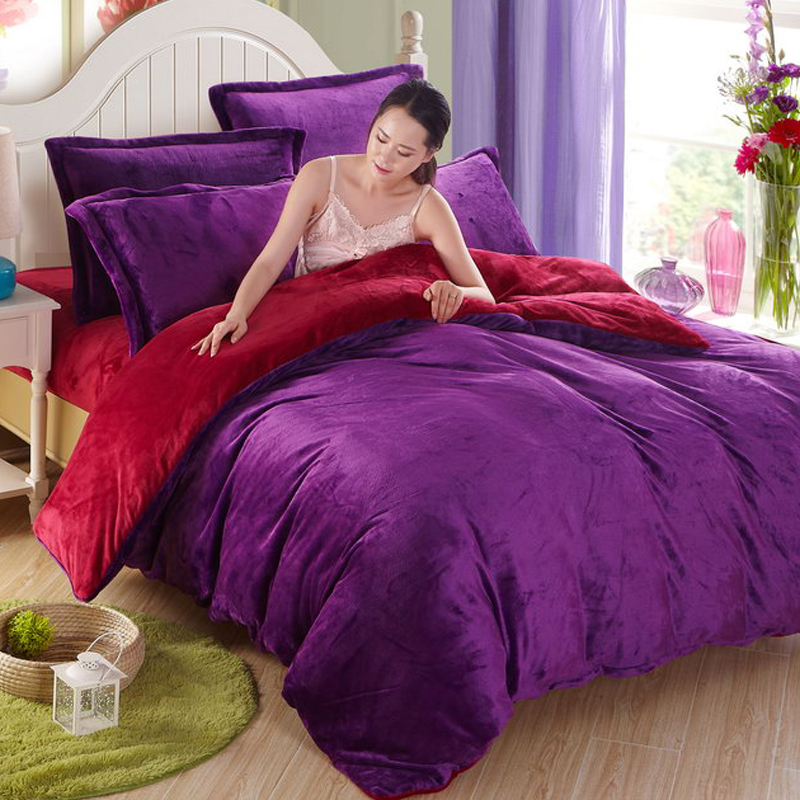 新款正品法莱绒珊瑚绒水晶绒四件套床单被套枕套床上用品套件