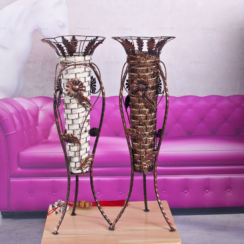 铁艺花瓶现代客厅简约创意摆件样板间宾馆家居软装饰品花瓶摆件