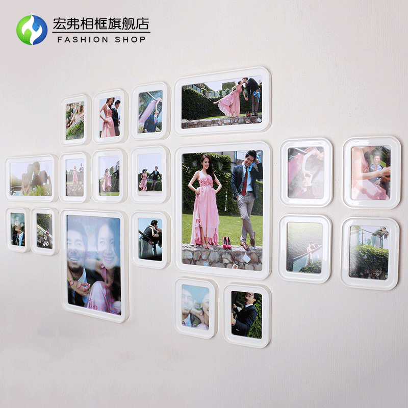 宏弗 客厅大墙面照片墙 相框墙创意组合 照片墙婚纱艺术照相片墙