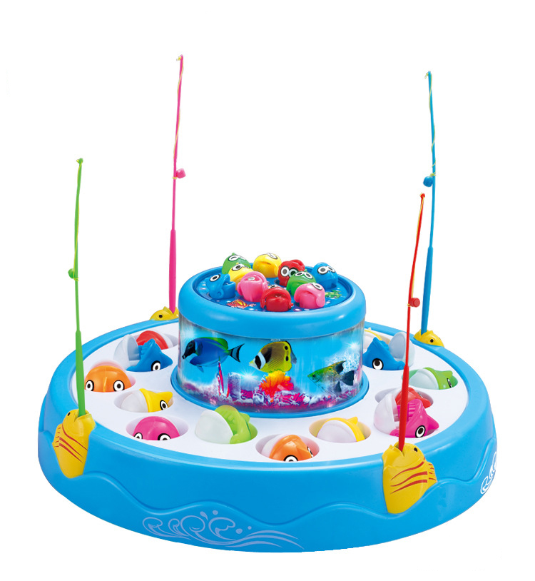 电动钓鱼台 儿童钓鱼玩具带磁性 益智玩具