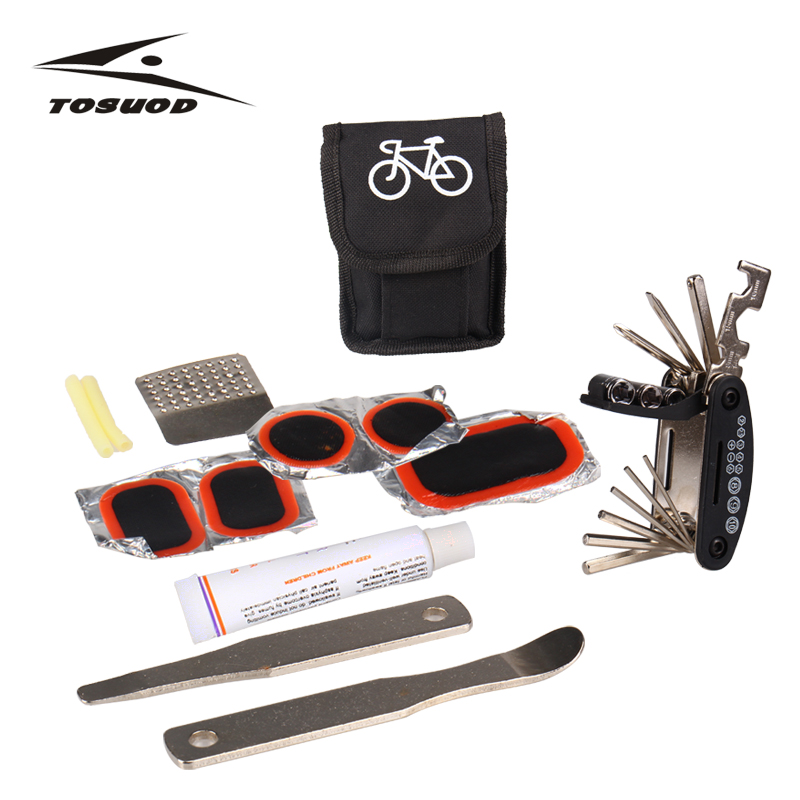 TOSUOD山地车自行车补胎工具包 专用冷补胎组合修理工具骑行装备