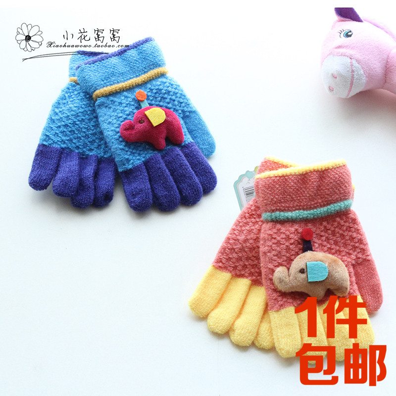 儿童手套分指五指保暖冬季卡通男女童宝宝手套