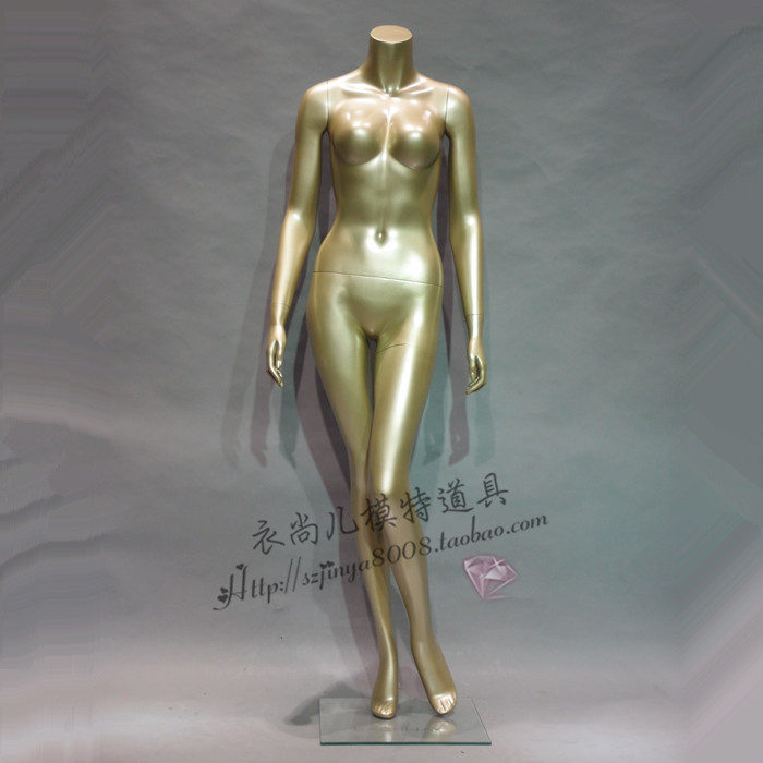 服装店展示模特女装人体站姿模特儿橱窗模特道具无头香槟金色新款