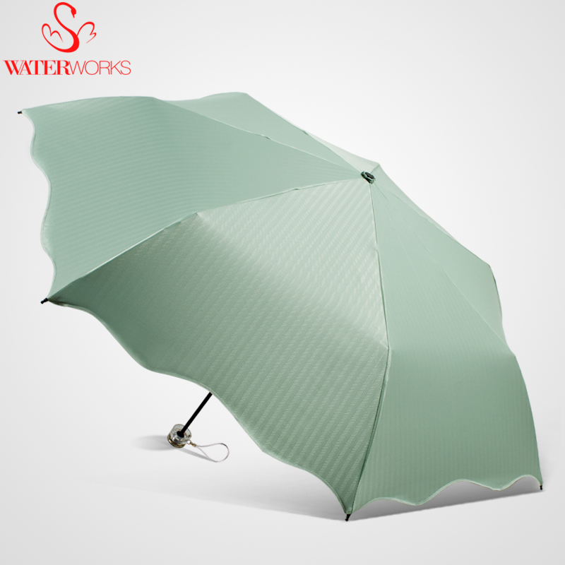 水艺品太阳伞 防紫外线女防晒超轻小晴雨伞三折折叠全遮光遮阳伞