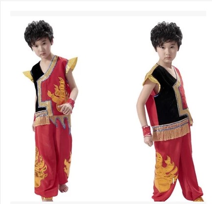 蒙古演出服装儿童民族舞蹈服装藏族蒙古族男童 儿童蒙古舞葫芦丝