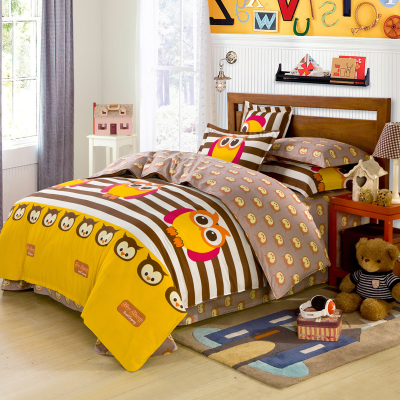 卡通全棉四件套大嘴猴纯棉儿童床上用品可爱1.8米床