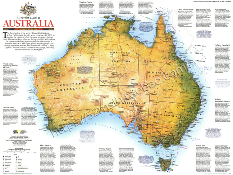 澳大利亚旅游地图国家地理 旅游公司自由行办公室装饰画壁挂画芯H