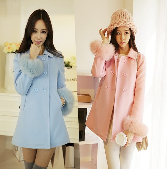 韩国代购冬装新款A字版毛呢外套女装韩版中长款呢子加厚羊毛大衣