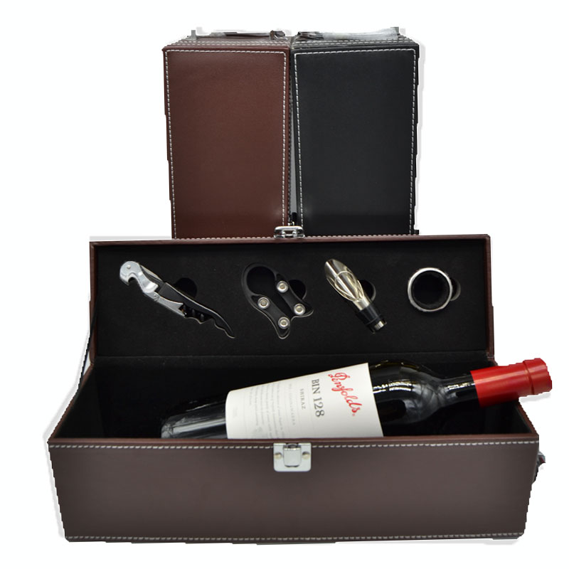 澳洲原装进口红酒 奔富128木塞BIN128干红葡萄酒单支礼盒皮盒装