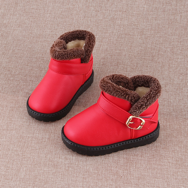 2015冬季新款儿童雪地靴男童鞋宝宝短靴真皮女童靴子防水宝宝棉靴