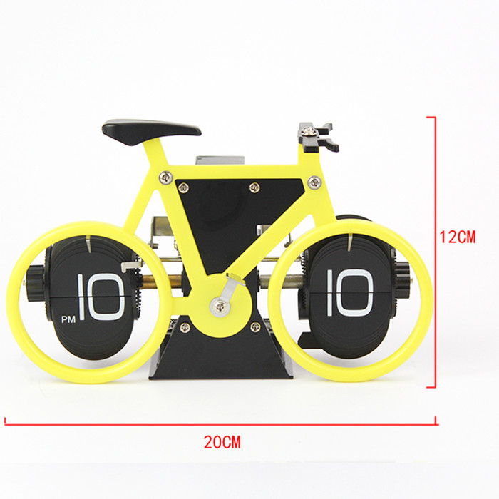 时尚创意自行车翻页钟 自动单车翻叶钟 客厅座钟 装饰摆设时钟