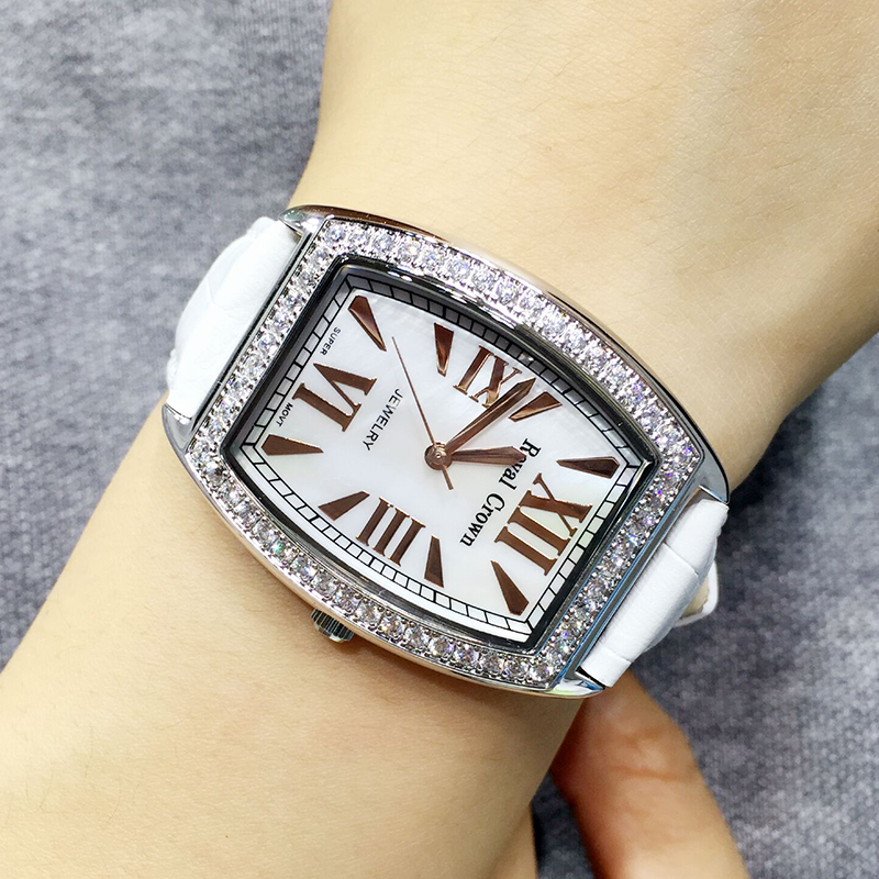 royal crown正品女表真皮带韩国手表 椭圆型手表 时尚潮流女表