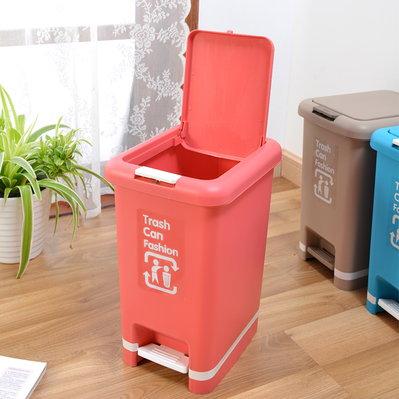 盛洁雅垃圾桶 首创双盖 时尚环保塑料脚踏手动多功能高端垃圾桶