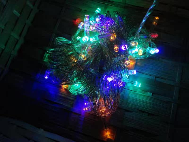 LED彩灯闪灯串灯 户外防水圣诞树全铜线特价10米灯串 装饰灯