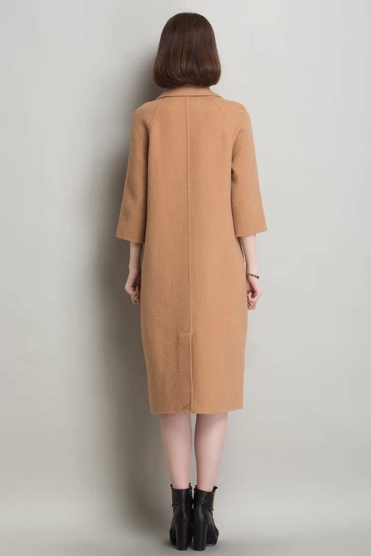 2015新款女装双面羊绒大衣女纯手工女装高端大牌爆款羊毛呢外套