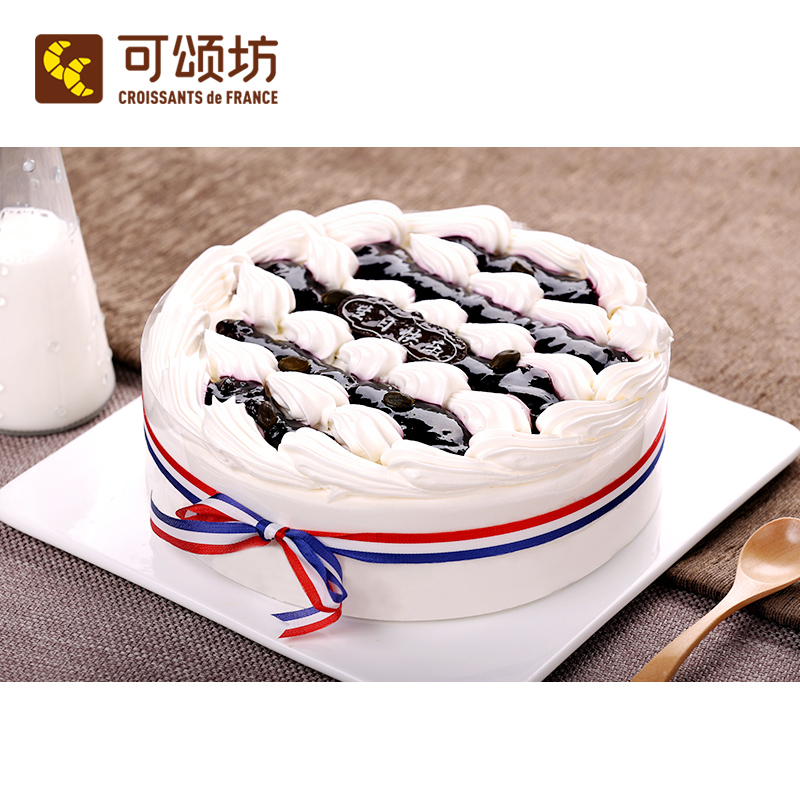 可颂坊蓝莓鲜奶香草蛋糕 派对 新鲜生日蛋糕上海深圳预定同城速递