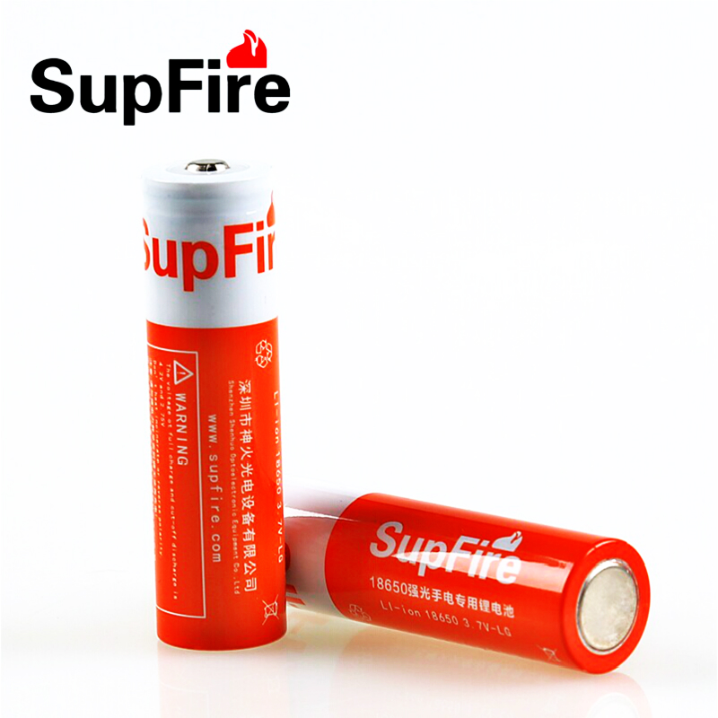 SupFire正品 18650 红色锂电池3.7V高容量 3000MA 充电池