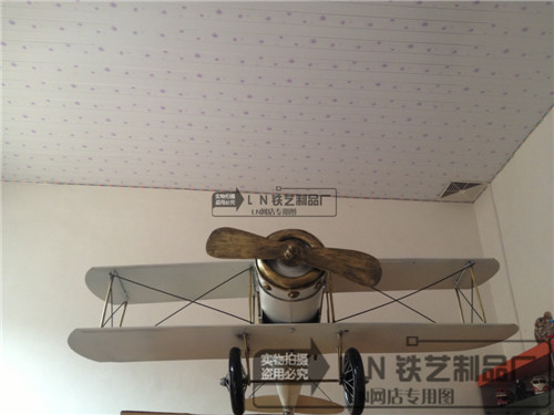 新款复古铁皮飞机模型创意家居装饰品摆件秒杀二战红男爵飞机挂件
