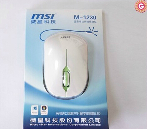 微星M-1230鼠标 USB接口 隐藏式单拉线 伸缩鼠标 笔记本鼠标