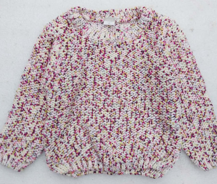 2015新款 出口丹麦 女童混色粗线毛衣
