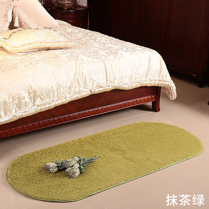 现代简约欧式 卧室床边地垫床前毯 可爱长圆形水洗柔软 地垫