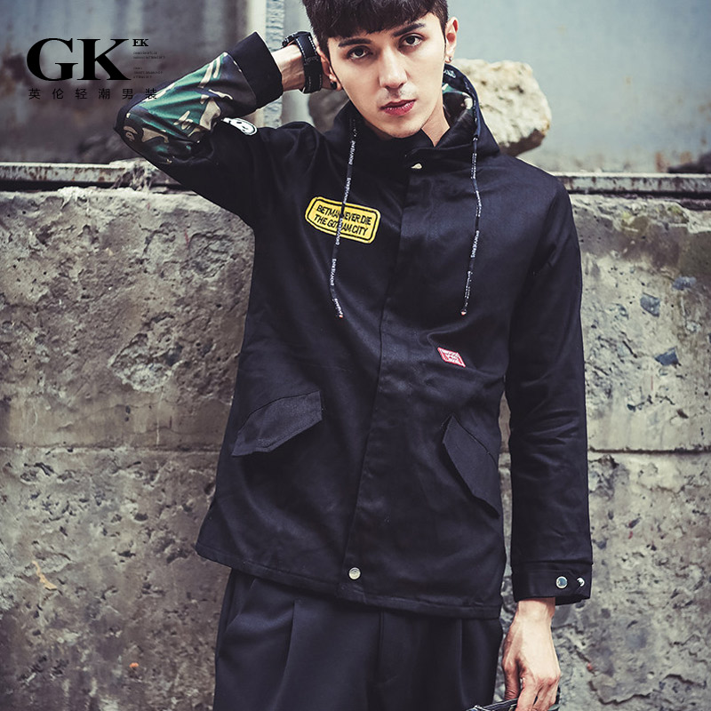 GKEK2016新品夹克男 日系青少年连帽男士夹克 时尚男士外套韩版潮