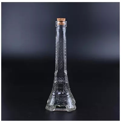 浪漫新款巴黎埃菲尔铁塔玻璃透明彩虹瓶木塞漂流瓶生日创意送男友