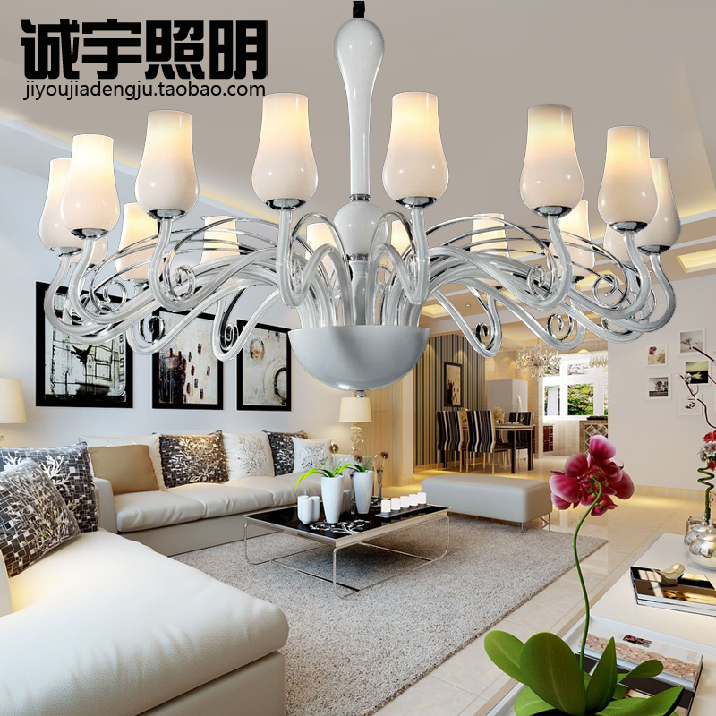 LED现代简约客厅灯大气白色时尚艺术吊灯创意温馨卧室灯餐厅灯具