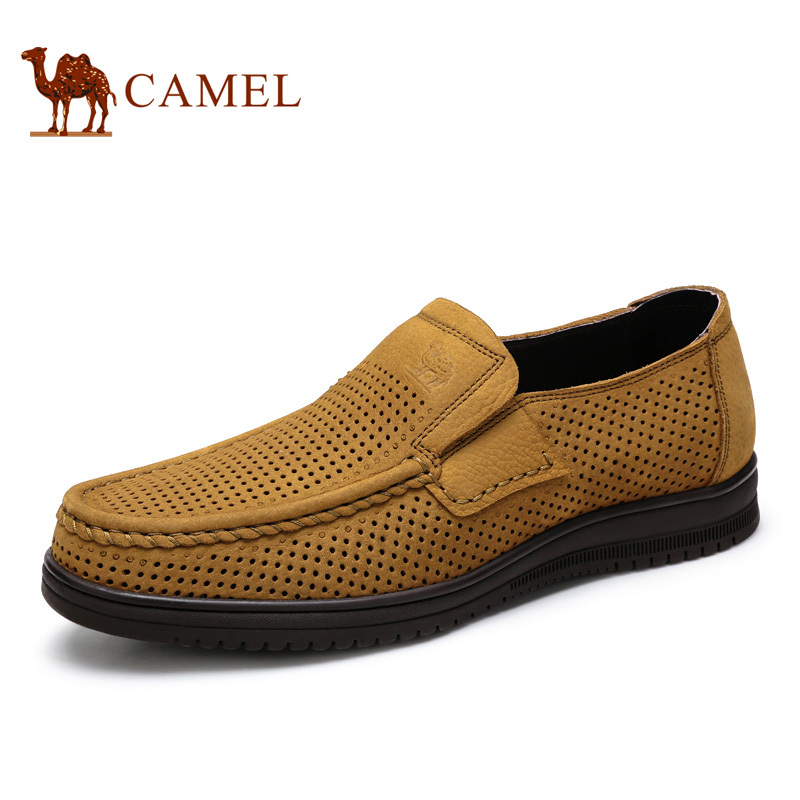 Camel 骆驼男鞋 英伦时尚套脚懒人鞋日常休闲皮鞋 2015夏季新