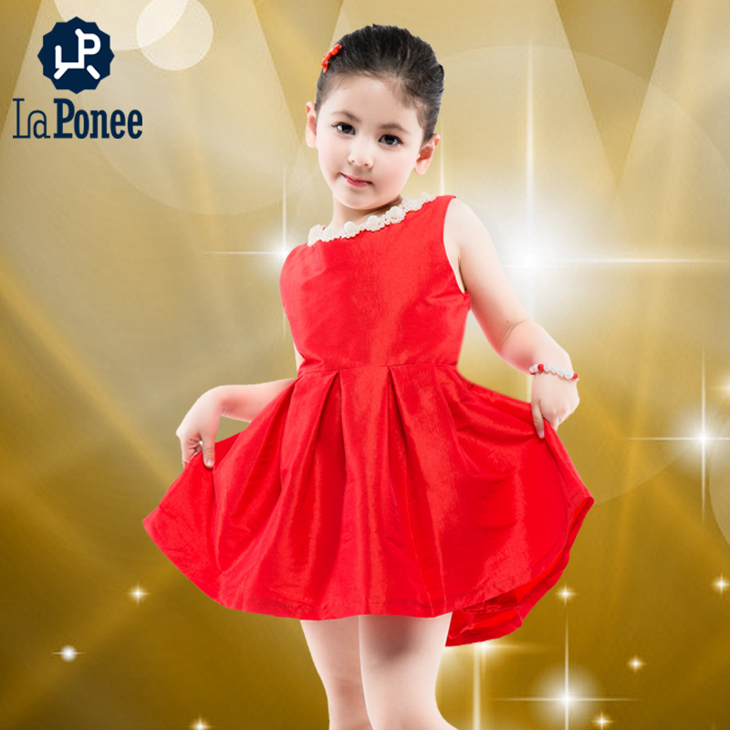 拉潘妮 2015年夏季新款女童公主裙 奢华靓丽表演礼服裙儿童连衣裙