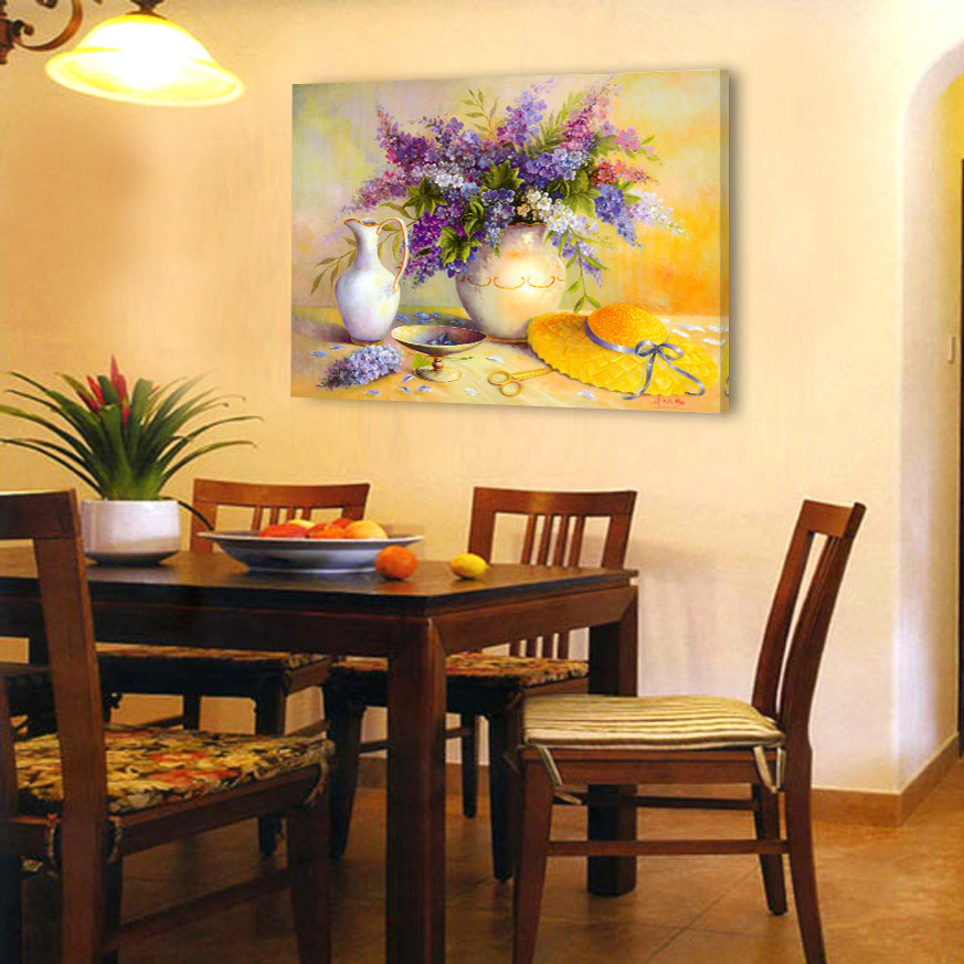 【天天特价】餐厅客厅水果装饰画植物花卉单幅无框画厨房布纹膜画