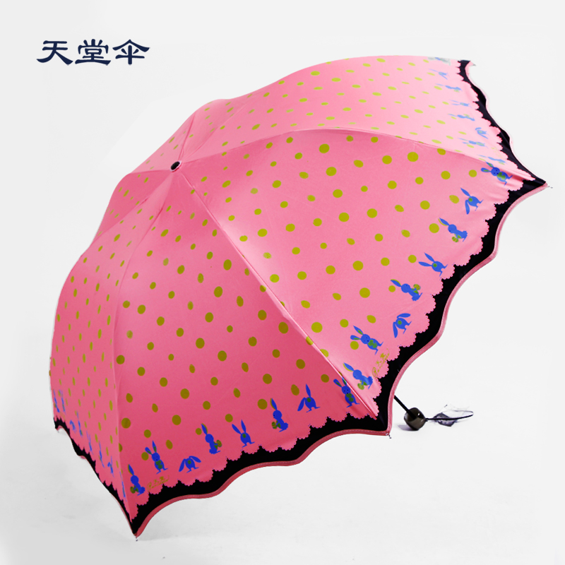 天堂伞三折超轻加固防晒铅笔伞遮阳折叠儿童创意晴雨伞太阳伞男女