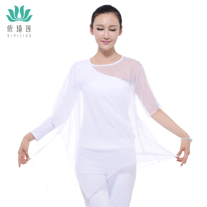 2015春夏瑜伽服上衣长袖披肩白色雪纺薄纱舞蹈瑜伽小披肩特价女正