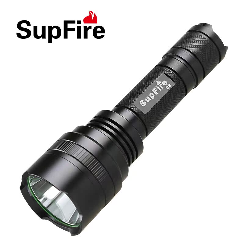 正品SupFire  强光手电筒 C8家用充电远射防身户外LED户外强光