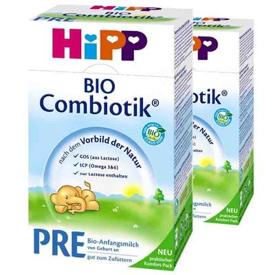 两件装 德国喜宝HiPP益生菌婴幼儿奶粉pre段（0个月以上）600克