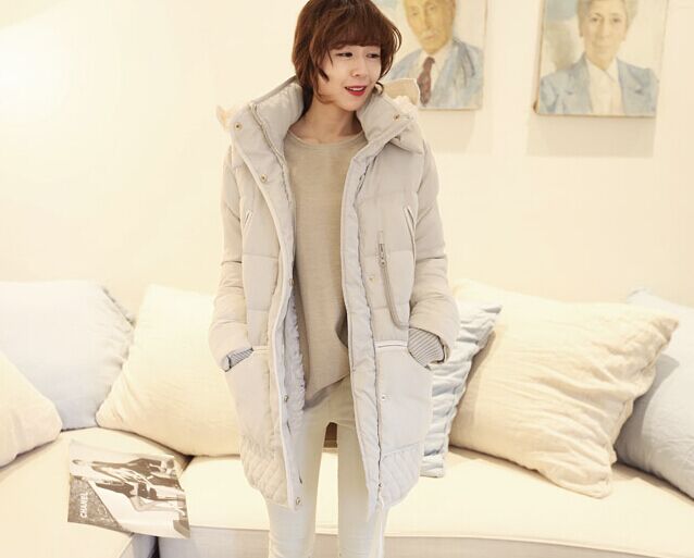 冬季韩版女装百分百白鸭绒宽松大码休闲羽绒服加厚羊羔毛羽绒衣