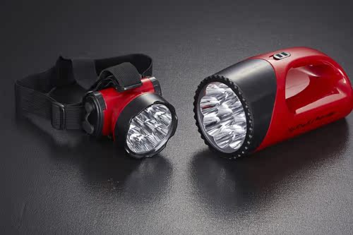 斯达利 高档LED充电式头灯 LED手提灯两用 铝合金手电筒 促销