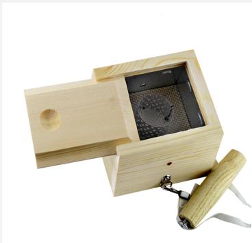 艾绒艾段艾条专用温灸盒 艾灸盒器单柱槽 单针艾盒 木制质器具