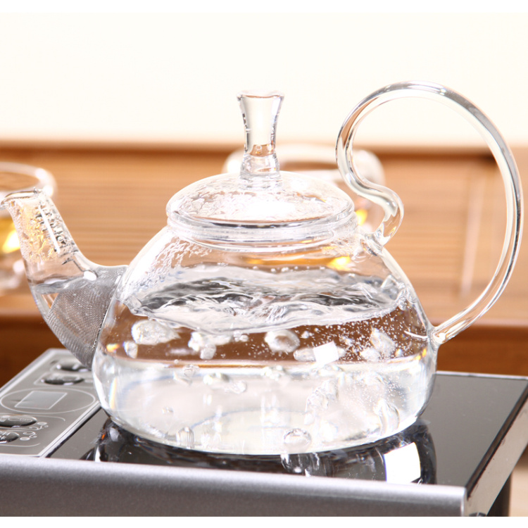 泡茶壶透明玻璃过滤花茶壶大容量耐热红茶壶加厚900ml可加热茶壶