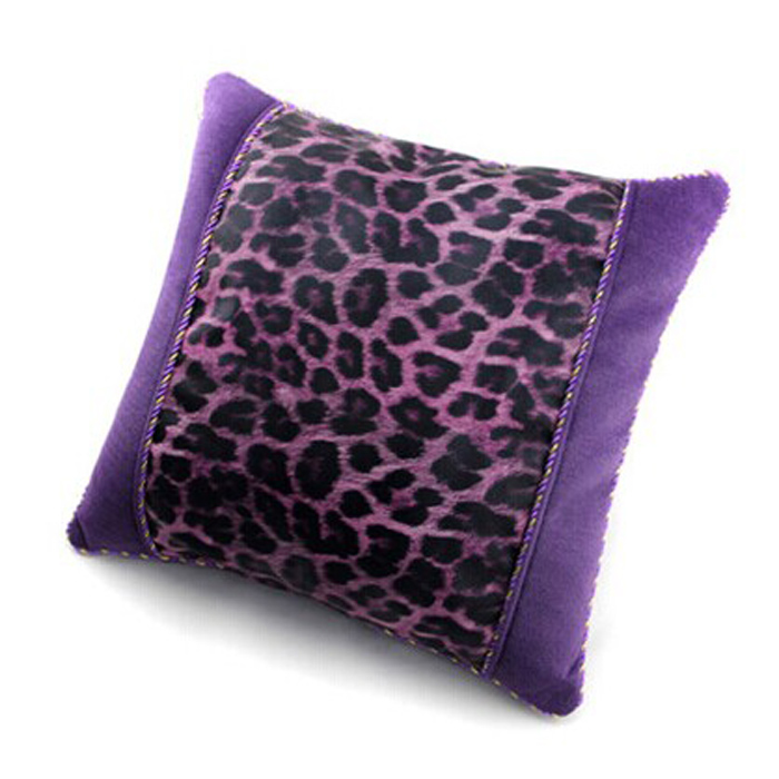 紫色豹纹车用抱枕午休办公抱枕腰枕腰靠PU抱枕腰枕垫枕