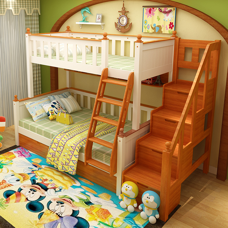 白桦之梦 男孩全实木高低床儿童上下子母床组合儿童女孩双层床