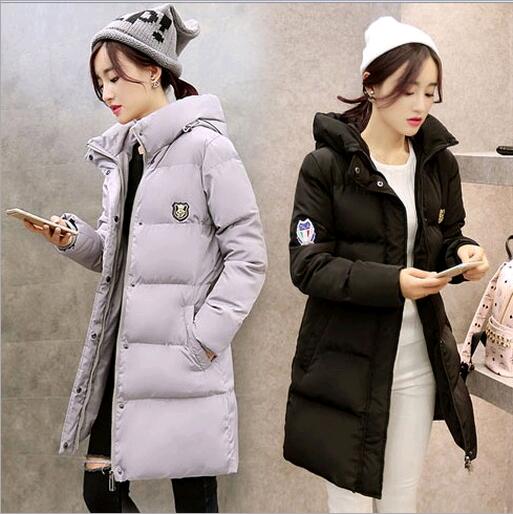 2015冬装新款韩版保暖棉衣女中长款修身大码加厚羽绒棉连帽外套