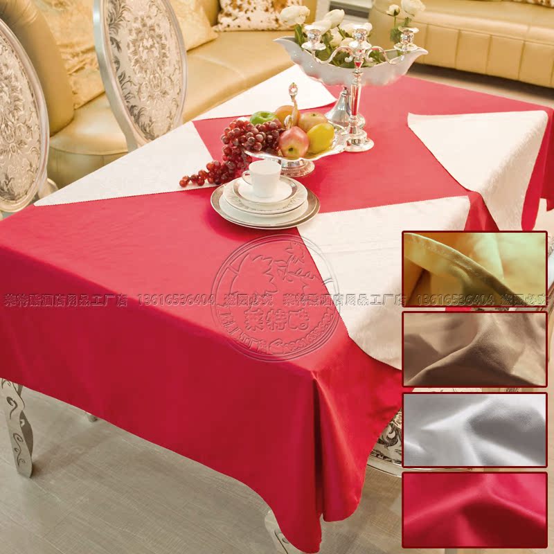 饭店圆桌台布高档欧式棉感桌布西餐桌布布艺圆形桌布红色灰色白色
