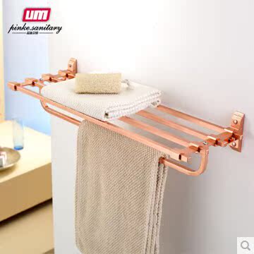 卫生间太空铝毛巾架浴巾架 毛巾杆浴巾杆双层置物架浴室挂件A03