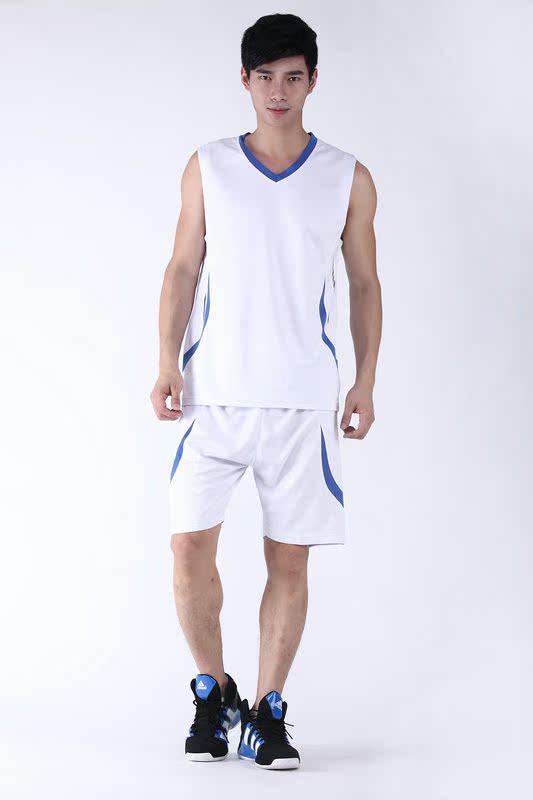 新款光板篮球服套装男球衣球衫训练服比赛服背心队服可印号白色