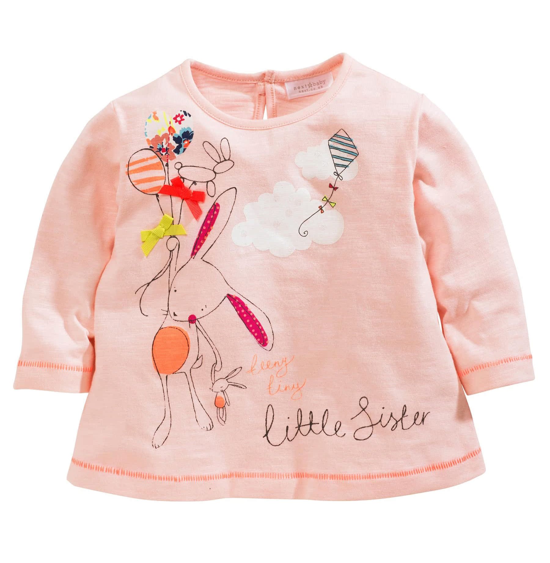 2015秋季新款童装T恤 女童纯棉长袖t恤 宝宝卡通粉色小兔子上衣